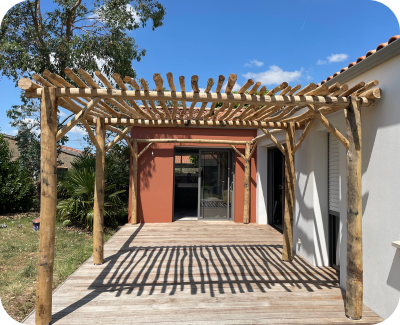 image illustrant une pergolas en bois de châtaignier